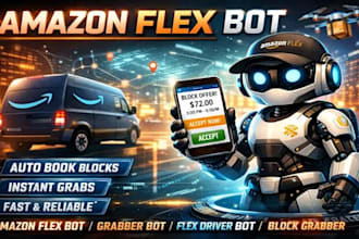 develop doordash bot, instacart bot, spark driver bot, amazon flex bot