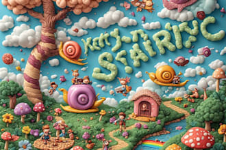 3d book illustration, children story book illustration