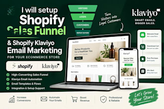 setup shopify sales funnel shopify klaviyo email marketing for ecommerce store