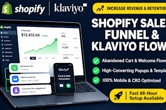setup shopify sales funnel shopify klaviyo email marketing for ecommerce store