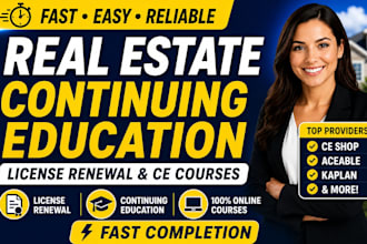 complete continuing education, and license renewal in short time