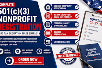 501c3 nonprofit registration irs tax exemption form 990, 990ez, 990n, 1023 bylaw