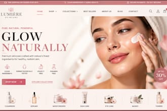 design skincare shopify store cosmetic beauty store beauty skincare website