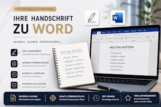 type PDF and handwritten notes into word