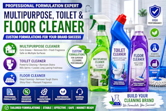 formulate multipurpose cleaner, toilet cleaner and floor cleaner products
