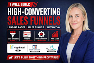 build landing pages sales funnel in gohighlevel thrivecart kajabi showit