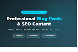 write SEO blog posts, articles and social media content for your business