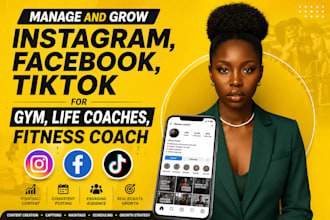 manage and grow instagram, facebook, tiktok for gym life coaches fitness coach
