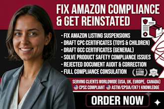 l fix amazon compliance issues, write CPC certificates and gcc