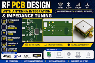 create rf pcb designs with antenna integration and impedance tuning
