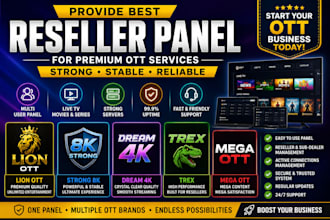 setup best reseller panel, strong 8k, dream 4k,  mega ott, lion ott