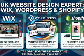 build converting wix, wordpress website shopify store for UK dropshipping