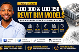 design lod 300 and lod 350 revit bim models for architecture construction