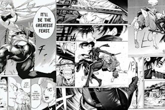 draw manga pages, manga comic and anime illustrations manga storyboard