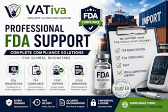 provide fda registration, fda compliance, fsvp, and 510k submission support