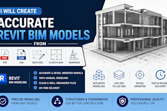 create accurate revit bim models from pdf cad sketches floor plans drawing