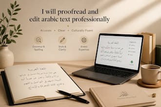proofread and edit arabic text professionally