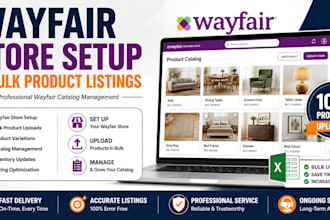 manage your wayfair store and create bulk product listings upload via CSV