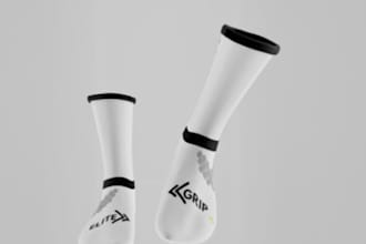 create custom 3d socks design mockup and sublimation sock artwork
