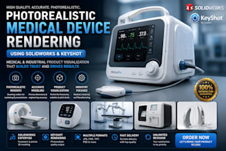create photorealistic medical device rendering in solidwork, blender and keyshot