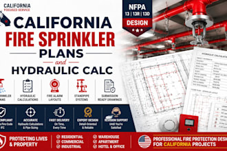 design  california fire sprinkler plans and hydraulic calc