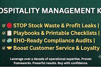 provide a hospitality management training and eho compliance toolkit