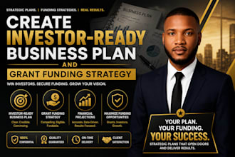 create investor ready business plan and grant funding strategy
