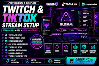 tiktok live stream setup twitch bot streamlabs twitch overlay twitch promotion