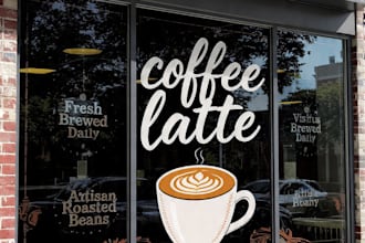 design 3d storefront mockup and vinyl design