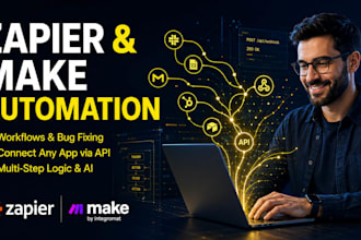 build or fix zapier and make workflow automations
