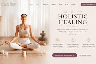 design wix holistic healing website spiritual website  kajabi moonclerk podia