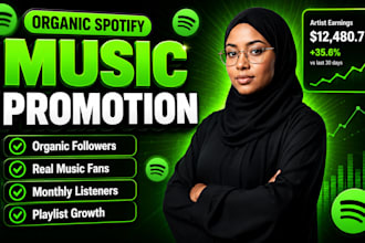 increase spotify followers, monthly listeners genuine streams