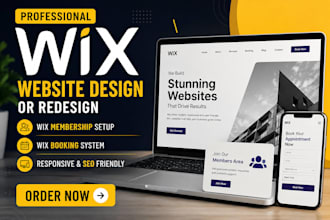 build custom wix website design or redesign wix membership booking website setup