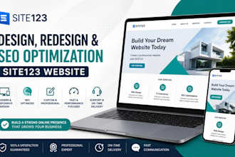 design, redesign, and SEO optimize your site123 website
