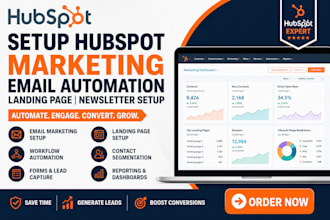 setup hubspot marketing email automation landing page newsletter setup