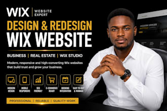 design a wix website and redesign a business wix website real estate wix website