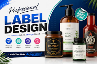 do custom bottle label deisgn, supplement label, cosmetic