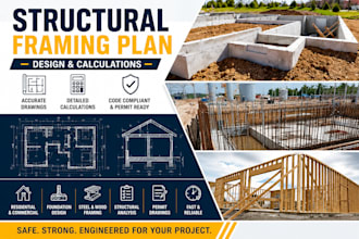 structural framing plan structural design and calculations foundation design
