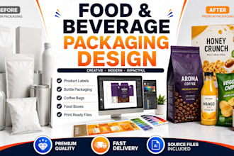 create premium food packaging and beverage label designs