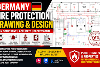 do germany fire protection drawing fire alarm sprinkler design