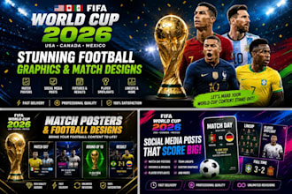 design professional FIFA world cup 2026 match posters and football graphics