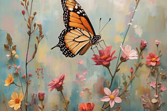 create custom acrylic style nature and animal artwork
