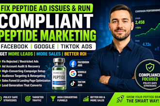 peptide ads, peptide marketing, facebook ads fix, google ads peptide, leads