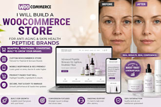 build a woocommerce store for anti aging and skin health peptide brands
