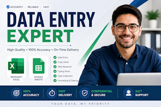 be doing data entry and web searches in excel