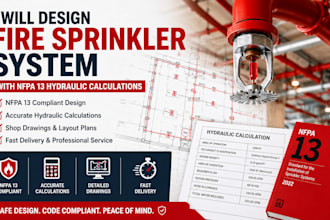 design fire sprinkler system with nfpa 13 hydraulic calculations