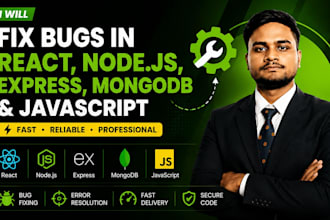 fix javascript, react and nodejs errors