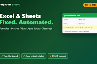 fix excel formulas and build macros or sheet automation