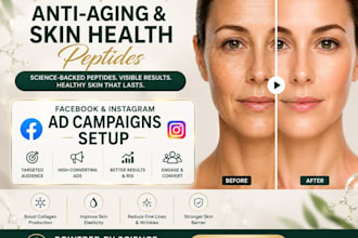 set up anti aging and skin health peptide with facebook and instagram ads