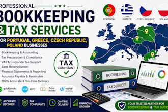 handle bookkeeping tax for portugal greece czech republic poland business